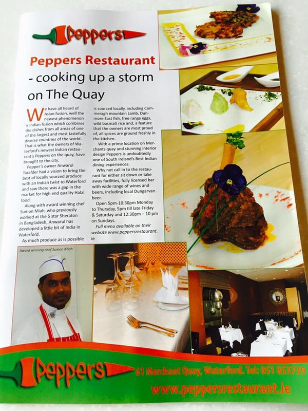 My Waterford Article on Peppers Restaurant Waterford